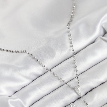 Pirinç Zirkon Taşlı Gümüş Renk Kadın Y Kolye