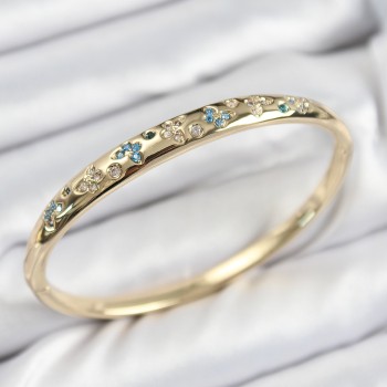 Pirinç Zirkon Taşlı Kelebek Model Gold Renk Kadın Kelepçe