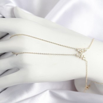 Pirinç Zirkon Taşlı Kelebek Model Gold Renk Şahmeran