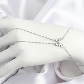 Pirinç Zirkon Taşlı Kelebek Model Gümüş Renk Şahmeran