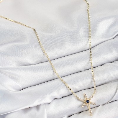 Pirinç Zirkon Taşlı Kutup Yıldızı Model Ezme Zincir Gold Renk Kadın Kolye