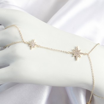 Pirinç Zirkon Taşlı Kutup Yıldızı Model Gold Renk Kadın Şahmeran