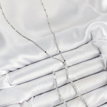 Pirinç Zirkon Taşlı Model Gümüş Renk Y Kolye