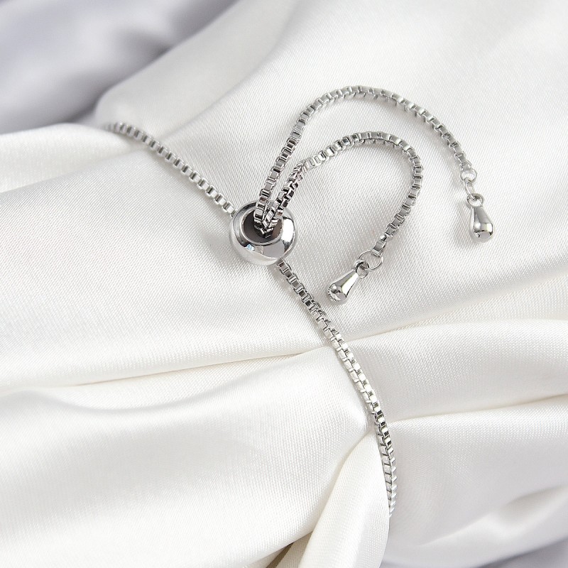 Pirinç Zirkon Taşlı Sıralı Ok Model Gümüş Renk Asansörlü Kadın Bileklik