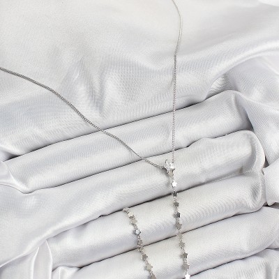 Pirinç Zirkon Taşlı Yıldız Figürlü Y Model Gümüş Renk Kadın Kolye