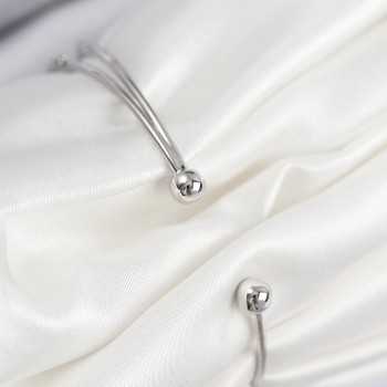 Pirinç Zirkon Taşlı Yıldız Ve İnci Model Gümüş Renk Kadın Bileklik