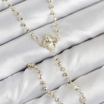 Pirinç Zirkon Taşlı Yonca Model Gold Renk Kadın Y Kolye