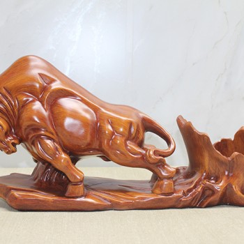 Polyester Boğa Figürü Şaraplık 