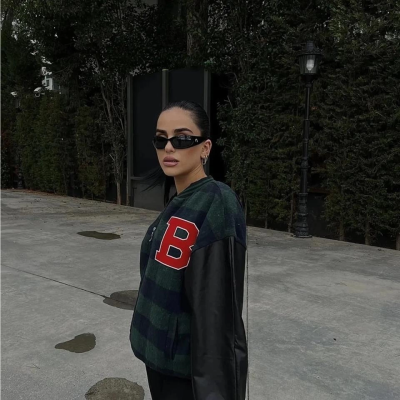 Pötikare Desen Nakışlı Kolej Ceket - Haki