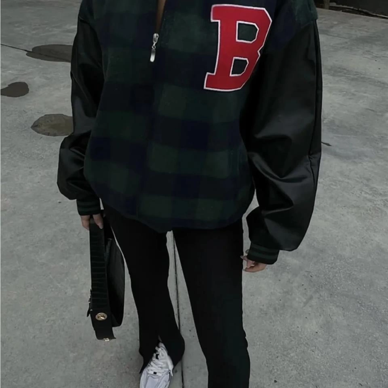 Pötikare Desen Nakışlı Kolej Ceket - Haki