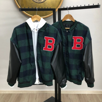 Pötikare Desen Nakışlı Kolej Ceket - Haki