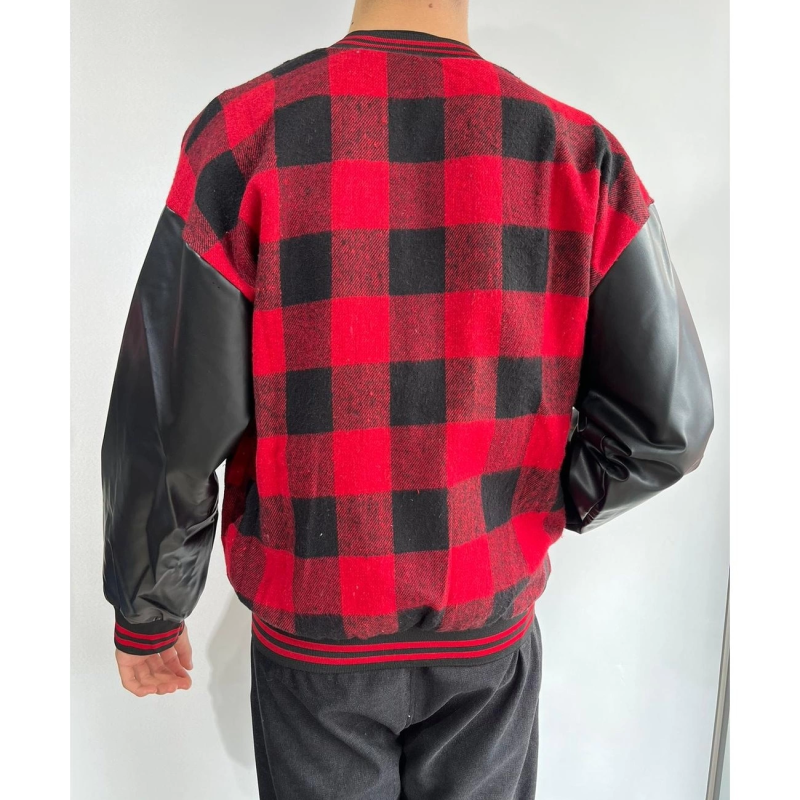 Pötikare Desen Nakışlı Kolej Ceket - Kırmızı