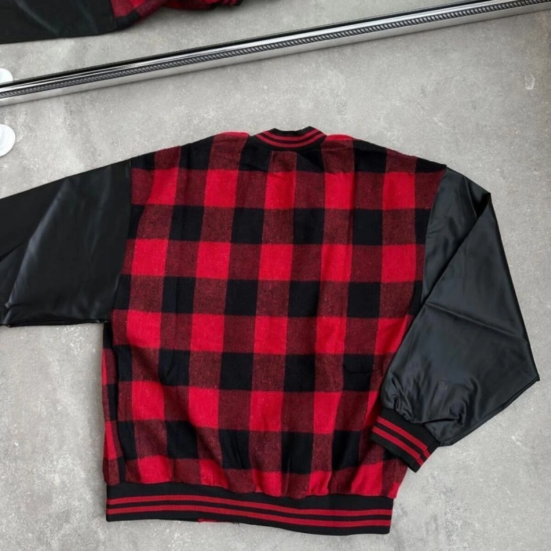 Pötikare Desen Nakışlı Kolej Ceket - Kırmızı