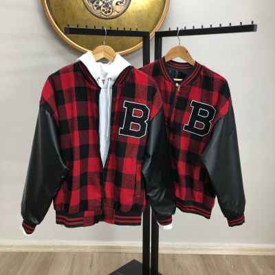 Pötikare Desen Nakışlı Kolej Ceket - Kırmızı