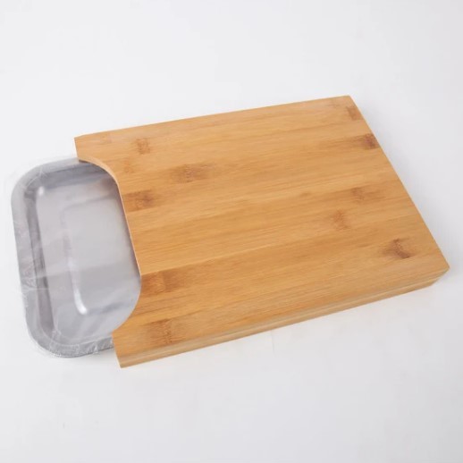 Pratik Tepsili Ahşap Kesme Tahtası 