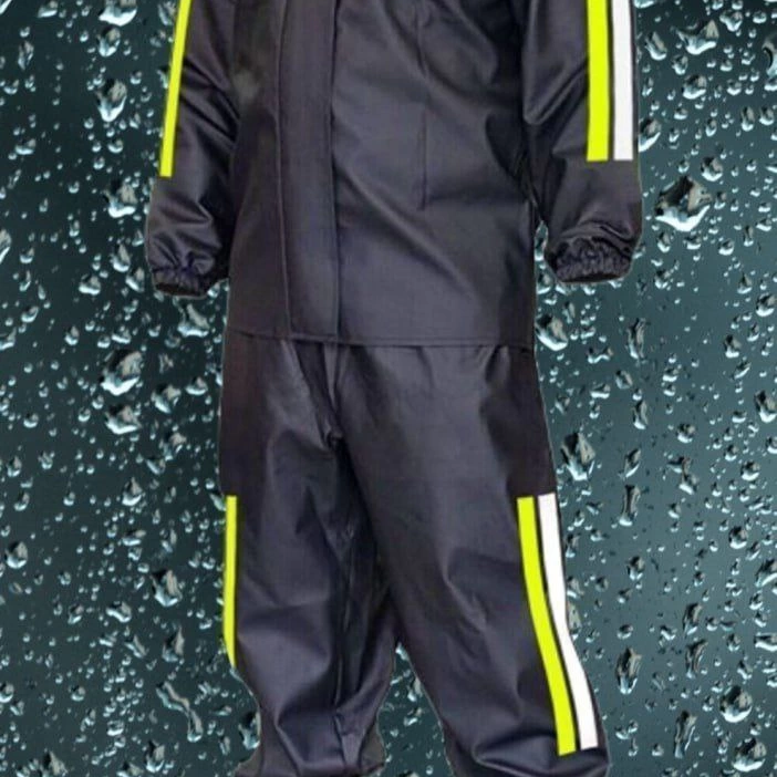 Premium Motorcu Kurye Yağmurluk Takım Su Geçirmez PVC Kumaş Reflektörlü TÜBİTAK Onaylı - Siyah -