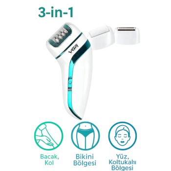 Profesyonel 3 Başlıklı Epilasyon Aleti 