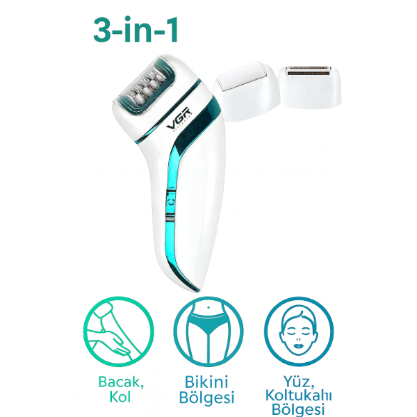 Profesyonel 3 Başlıklı Epilasyon Aleti 