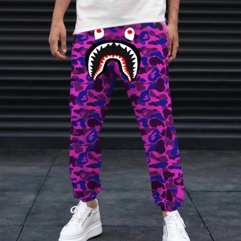 Pubg Bape x Shark Eşofman Altı - Mor -
