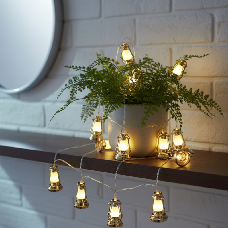 Ramazan Kandili Desenli 2 Metre 10 LED Dekoratif Işık