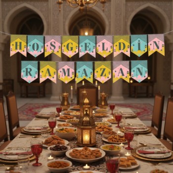 Ramazan Renkli Banner Süs - Hoşgeldin Ramazan 