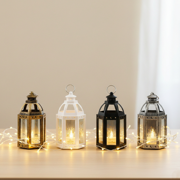 Ramazan Temalı Büyük Altıgen Açık Kubbe LED Lamba 