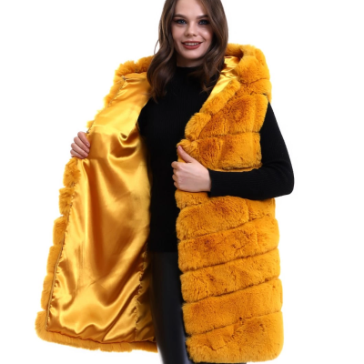 Reks Kapüşonlu Yelek - Sarı -