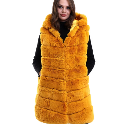 Reks Kapüşonlu Yelek - Sarı -