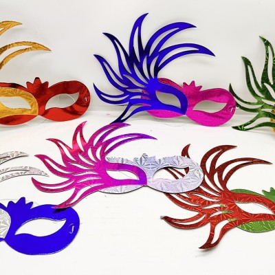Rengarenk Kağıt Parti Balo Maskesi 6 Adet