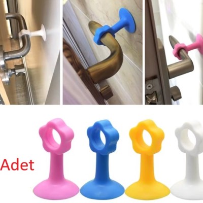Renkli Vantuzlu Geçmeli Kapı Kolu Stoper 4lü Set