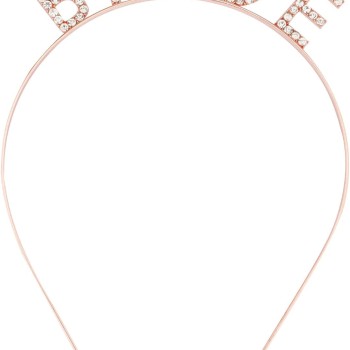 Rose Gold Bekarlığa Veda Kristal Taş Bride Tacı