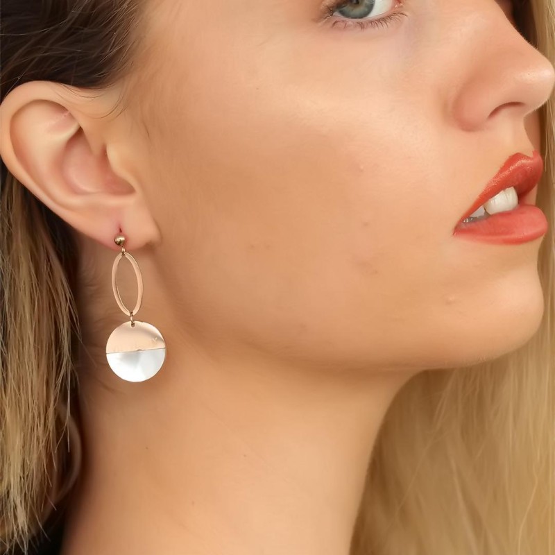 Rose Renk Kadın Küpe