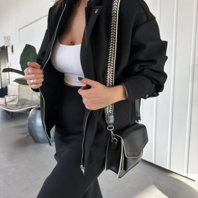 RYSE   Mevsim Kaşe Fermuarlı Ceket Etek Takım Kaşmir  -