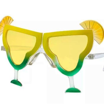 Sarı Margarita Bardak Şeklinde Parti Gözlüğü