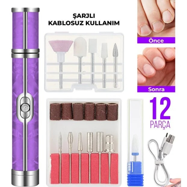 Şarjlı Manikür Pedikür Tırnak Bakım Seti 
