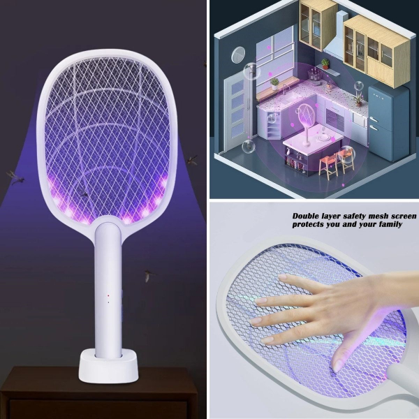 Şarjlı Standlı Sinek Öldürücü Raket 