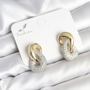 Sarmal Model Gold Gümüş Renk Pirinç Kadın Küpe