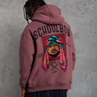 SCHOOL BOY Baskılı Kapüşonlu Sweat - Gül Kurusu