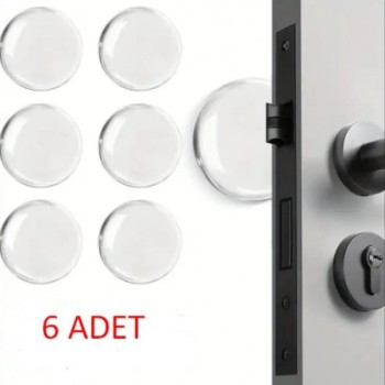 Şeffaf Silikon Mobilya ve Kapı Durdurucu Darbe Pedi 6'lı Set