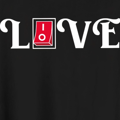 Sevgililer Günü İçin Özel Tasarım Love Baskılı T-shirt - Siyah -