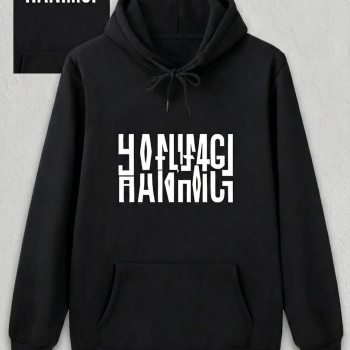 Sevgililer Günü Özel Kapüşonlu Hanımcı Baskılı Oversize Sweatshirt - Siyah