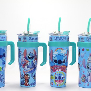 Sevimli Stitch Pipetli Termos Suluk