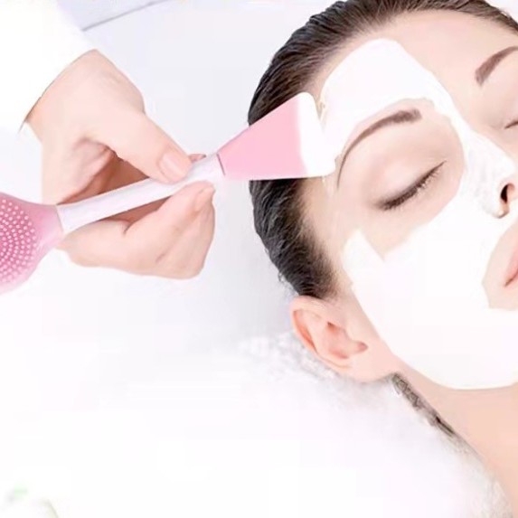 Silikon Yüz Temizleme Fırçası ve Maske Uygulama Spatulası