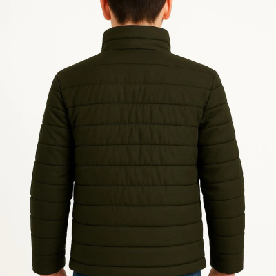 Şişme Mont Hafif ve Sıcak Tutucu Kışlık Fermuarlı Su İtici Rahat Günlük Mont Kapüşonuz Modern Tasarım- Haki