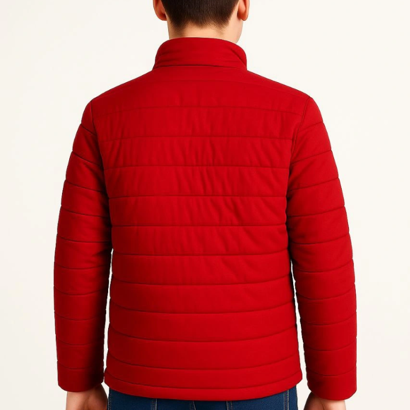 Şişme Mont Hafif ve Sıcak Tutucu Kışlık Fermuarlı Su İtici Rahat Günlük Mont Kapüşonuz Modern Tasarım - Kırmızı