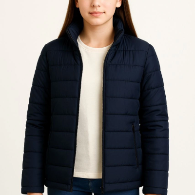 Şişme Mont Hafif ve Sıcak Tutucu Kışlık Fermuarlı Su İtici Rahat Günlük Mont Kapüşonuz Modern Tasarım - Lacivert