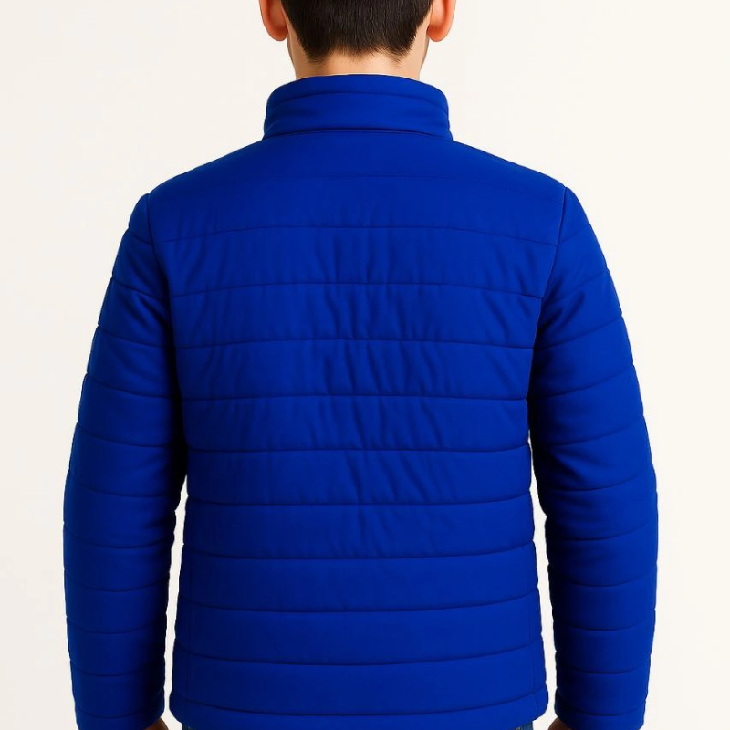 Şişme Mont Hafif ve Sıcak Tutucu Kışlık Fermuarlı Su İtici Rahat Günlük Mont Kapüşonuz Modern Tasarım - Saks Mavisi