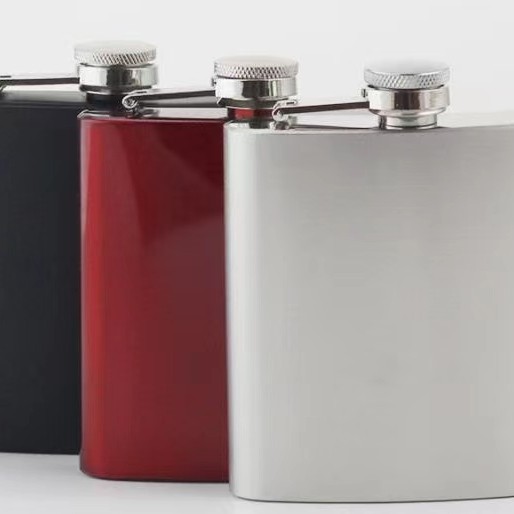 Siyah 6 oz Çelik Cep İçki Kanyak Matarası