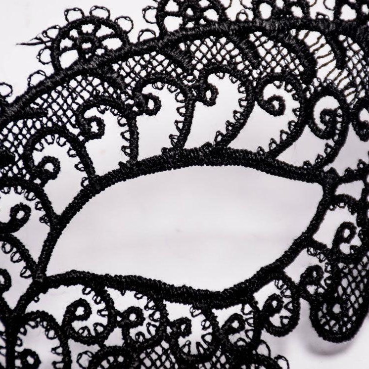 Siyah Dantel Kesim Balo Parti Maskesi 10 No