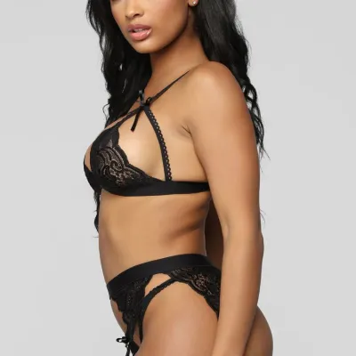 Siyah Dantelli Jartiyer Takımı TM1274